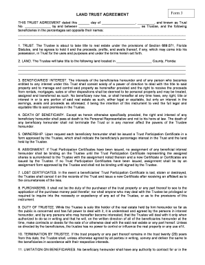 Florida Land Trust Agreement Form 3