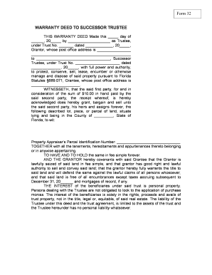 Warranty Deed to Successor Trustee