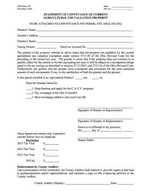 Ohio Agricultural Use Valuation Property Conveyance Statement