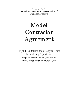 Homeowner Home Improvement Contractor Agreement