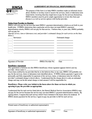 HMSA Financial Responsibility Agreement
