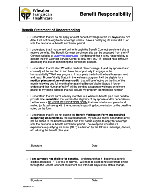 Benefit Statement of Understanding