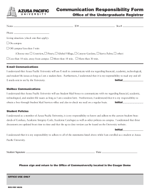 Communication Responsibility Form