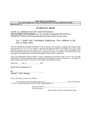 Iowa Warranty Deed