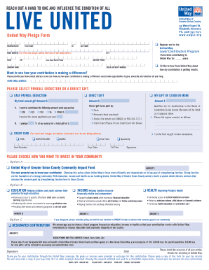 United Way Pledge Form