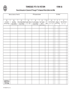 Tennessee IFTA Tax Return Form 56