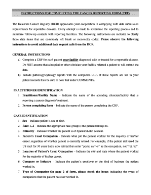 Delaware Cancer Reporting Form