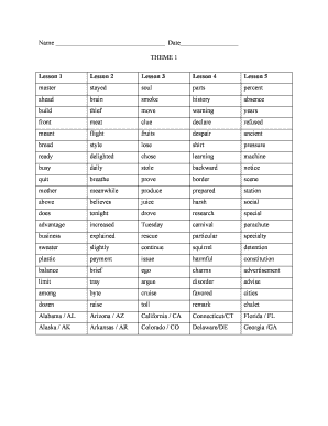 US State Abbreviations Vocabulary Worksheet
