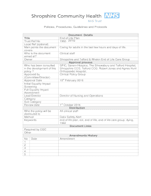 End of Life Plan