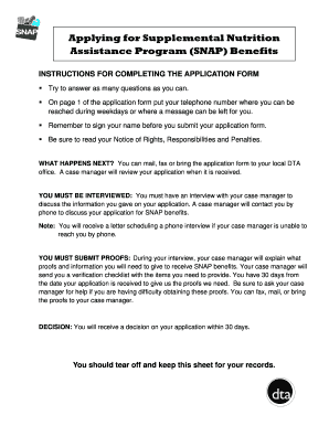 Massachusetts SNAP Application for Elderly