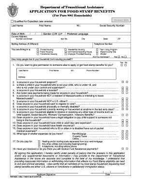 Massachusetts Food Stamp Benefits Application