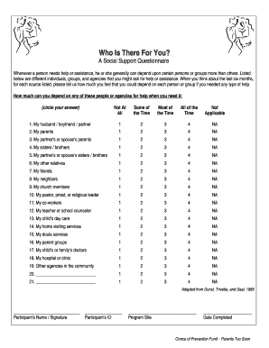 Social Support Questionnaire