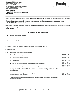 Bond Application Form