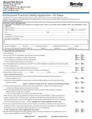Employment Practices Liability Application