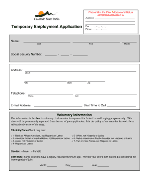 Temporary Employment Application