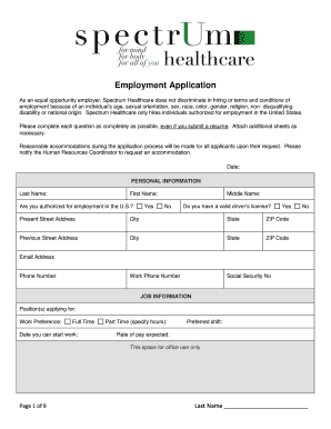 Employment Application Form