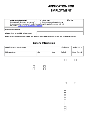 Bismarck State College Employment Application