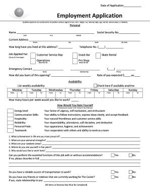 Employment Application Form