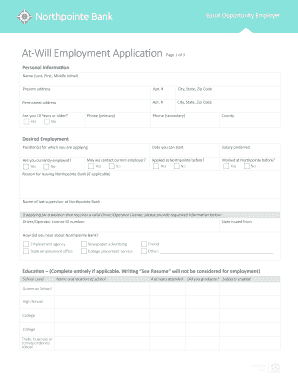 At-Will Employment Application
