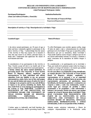 Release and Indemnification Agreement