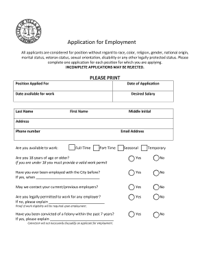 Application for Employment
