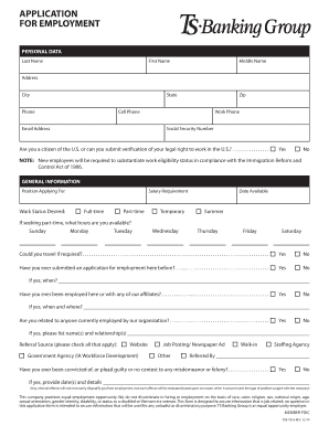 US Employment Application Form
