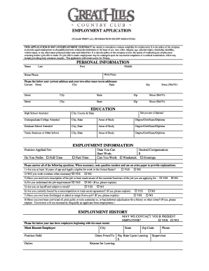 Employment Application Form