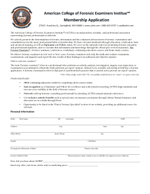 American College of Forensic Examiners Membership Application