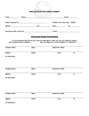 Application for Employment