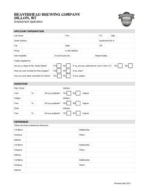 Employment Application Form