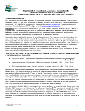 Demande d’allocation SNAP