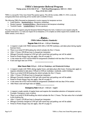 TSHA Interpreter Referral Program Agreement