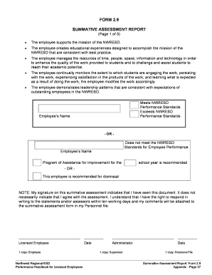Summative Assessment Report Form 2.9
