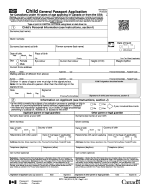 Child Passport Application Form