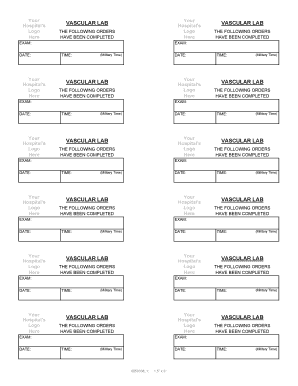 Vascular Lab Exam Form