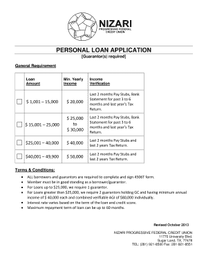 Personal Loan Application Form