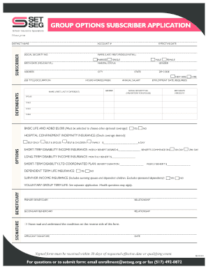 Group Options Subscriber Application
