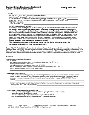 Florida Condominium Disclosure Statement
