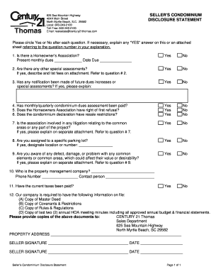 Seller's Condominium Disclosure Statement