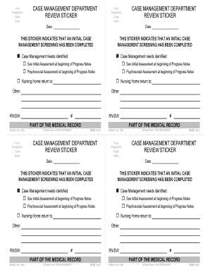 Case Management Review Sticker