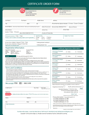 Certificate Order Form