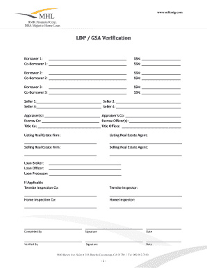 LDP GSA Verification Form