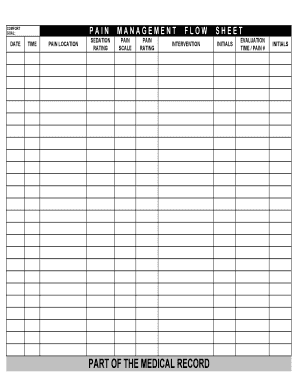 Pain Management Flow Sheet