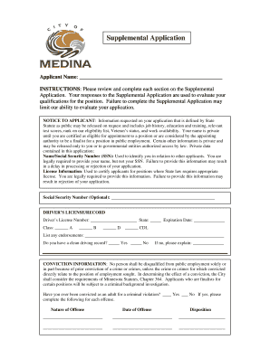 Supplemental Application for Public Employment