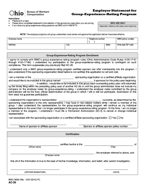 Employer Statement for Group-Experience-Rating Program