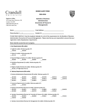 Degree Audit Form