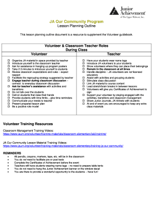 Junior Achievement Our Community Lesson Plan