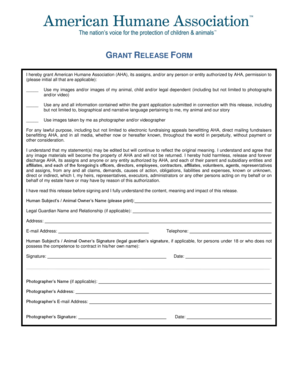 Grant Release Form