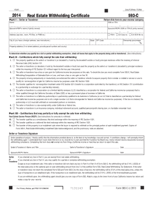 California Real Estate Withholding Certificate