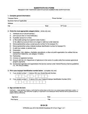 Substitute W-9 Form